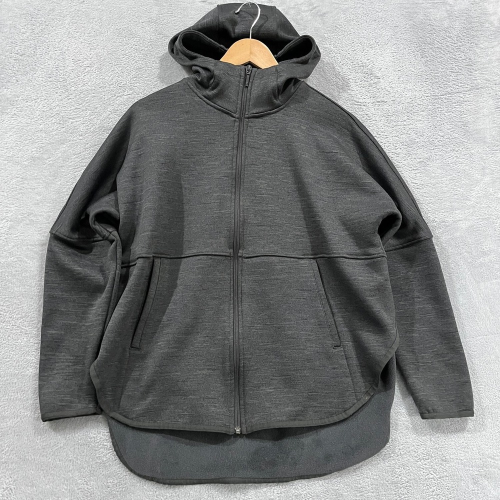 The North Face Hi Low Jacket Fleece Womens S Cozy Slacker Full Zip Hoodie Gray